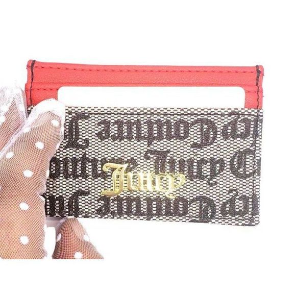 Juicy Couture Signature Logo Card Case Wallet (4" x 3") - Red/Black - Picture 11 of 11